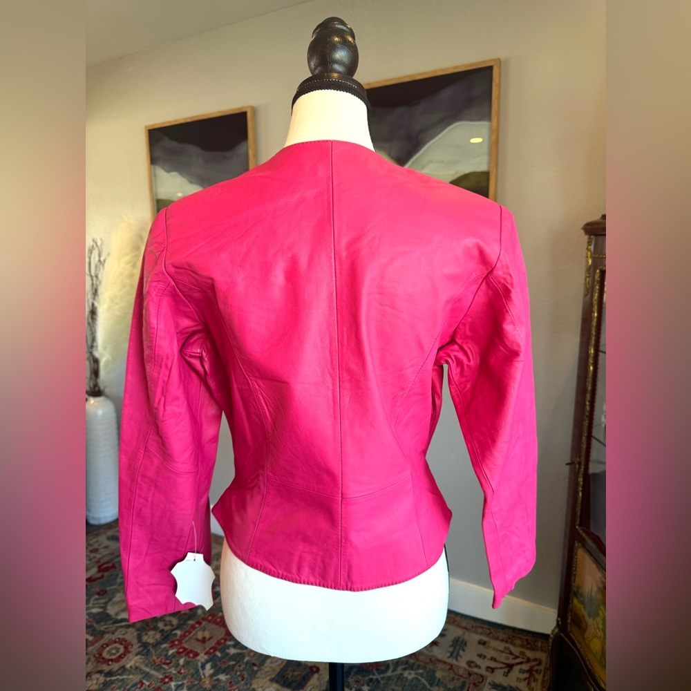 Avon Fashions Vintage Pink Leather Jacket - Picture 5 of 10